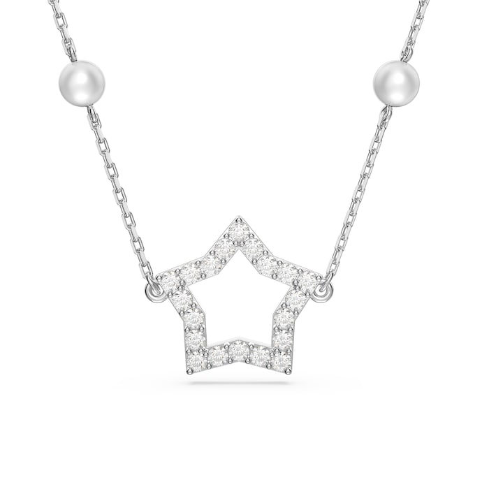 SWAROVSKI Rhodium Plated Stella Star White Cubic Zirconia Necklace