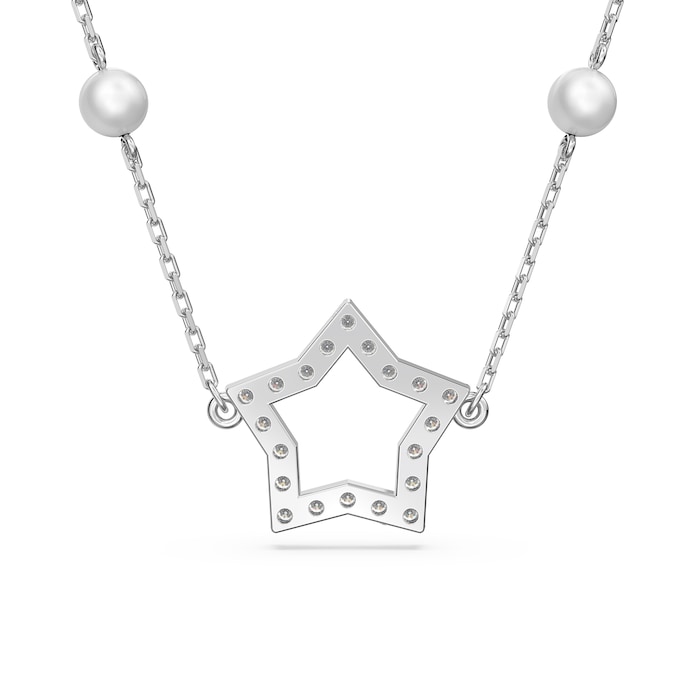 SWAROVSKI Rhodium Plated Stella Star White Cubic Zirconia Necklace