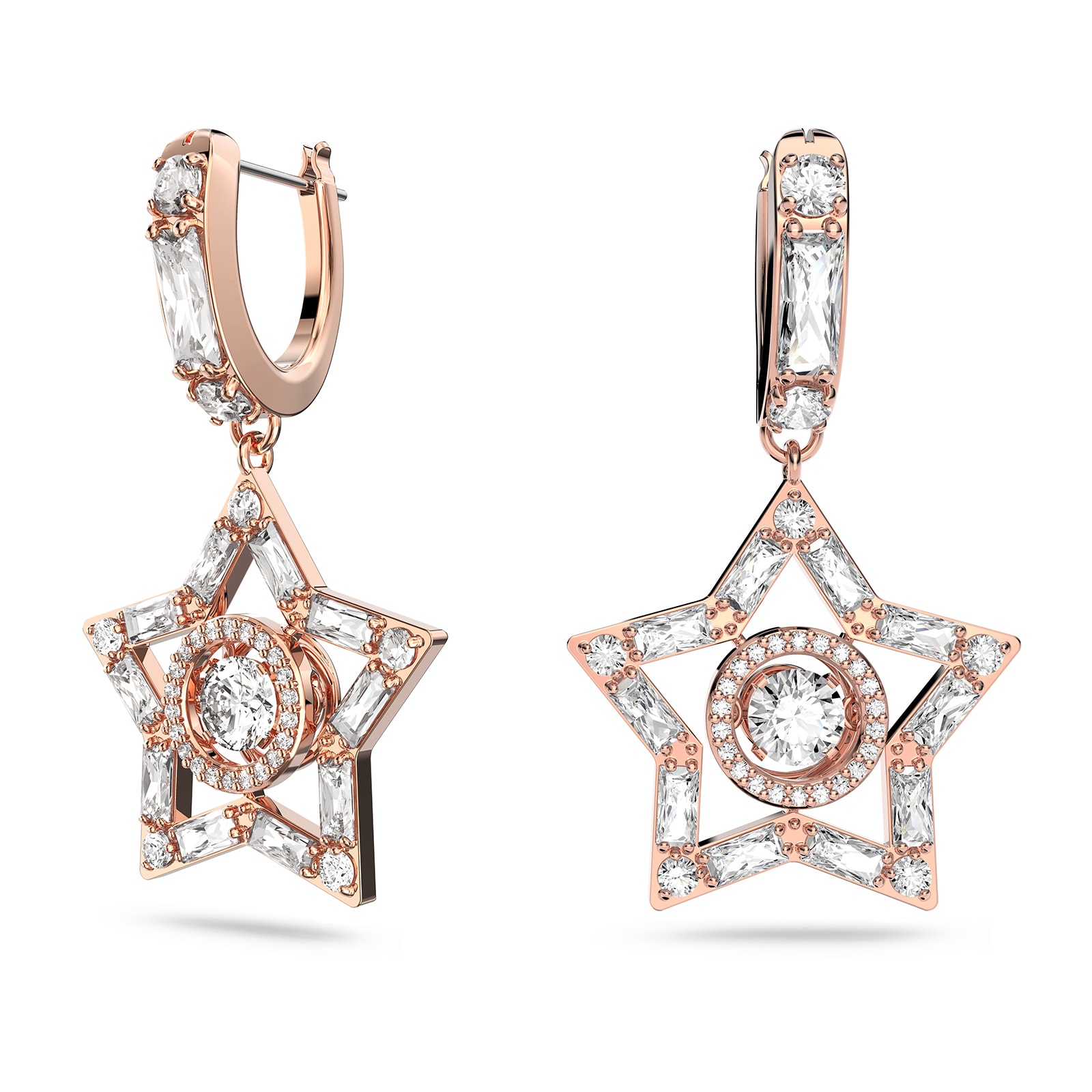 SWAROVSKI Rose Gold Coloured Stella Star Cubic Zirconia Drop Earrings