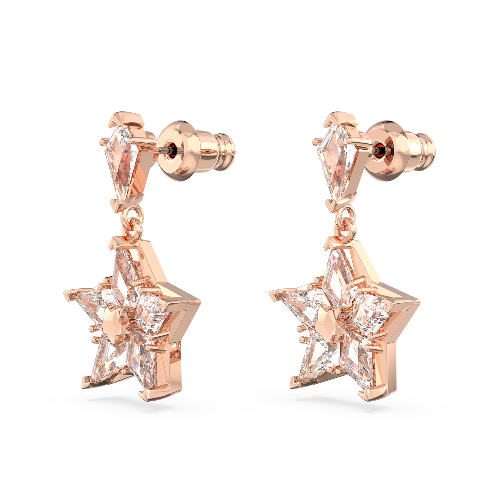 Swarovski Rose Gold Coloured Stella White Cubic Zirconia Drop Earrings