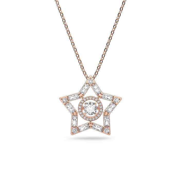 SWAROVSKI Rose Gold Coloured Stela Star White Cubic Zirconia Pendant