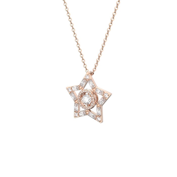 SWAROVSKI Rose Gold Coloured Stela Star White Cubic Zirconia Pendant