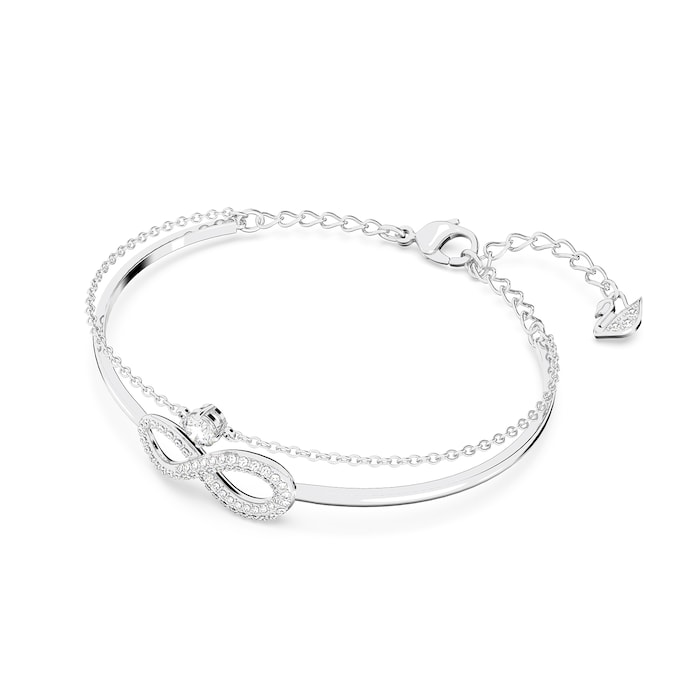 SWAROVSKI Rhodium Plated Infinity White Cubic Zirconia Bangle