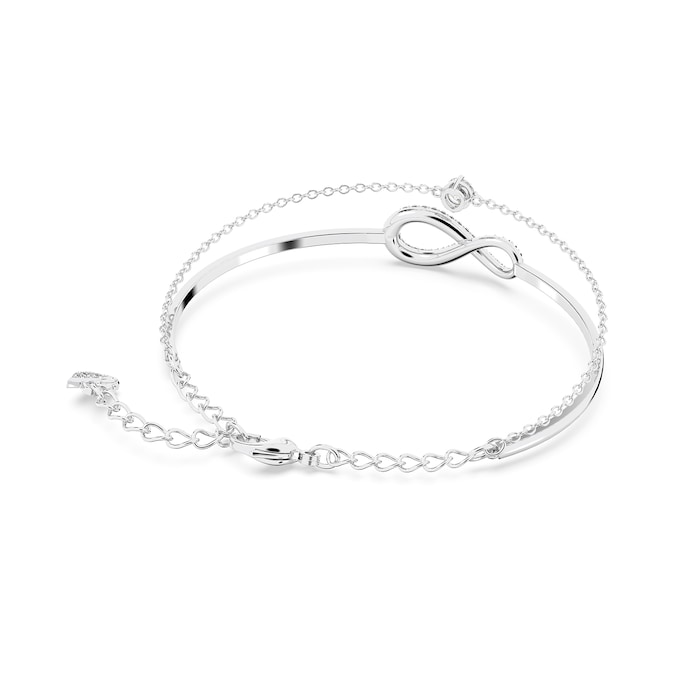 SWAROVSKI Rhodium Plated Infinity White Cubic Zirconia Bangle