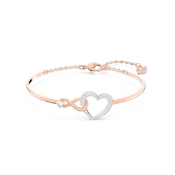 37742448 - Bicolour Gold Coloured Infinity Cubic Zirconia Bangle
