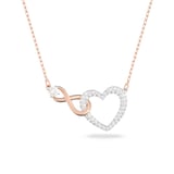 SWAROVSKI Bicolour Gold Coloured Infinity Heart Cubic Zirconia Necklace