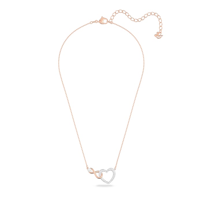 SWAROVSKI Bicolour Gold Coloured Infinity Heart Cubic Zirconia Necklace