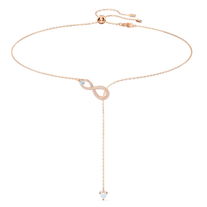SWAROVSKI Rose Gold Coloured Infinity Y Cubic Zirconia Necklace