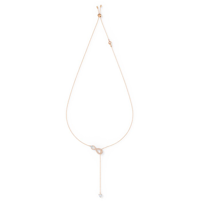 SWAROVSKI Rose Gold Coloured Infinity Y Cubic Zirconia Necklace