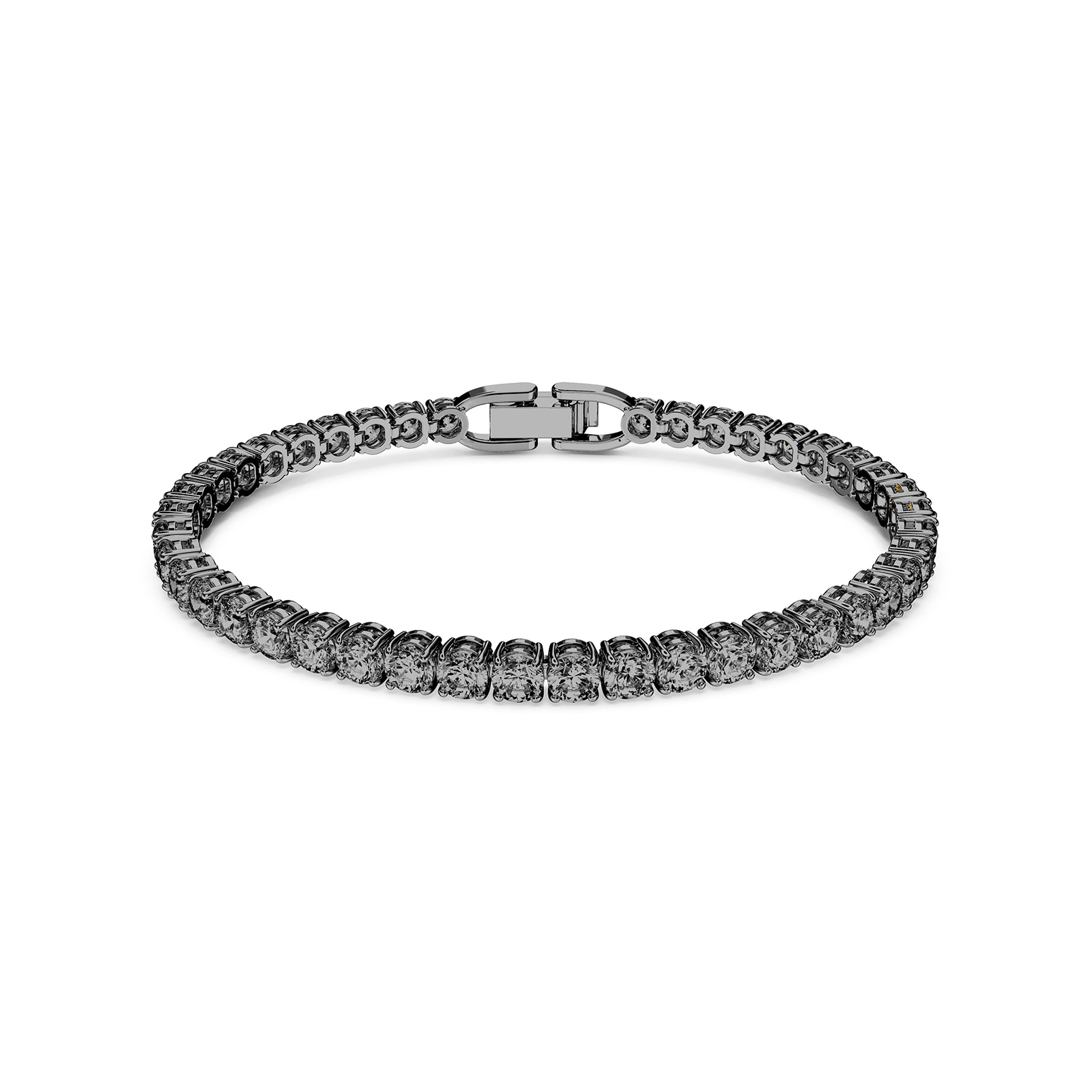 SWAROVSKI Rhodium Plated Tennis Deluxe Grey Crystal Bracelet