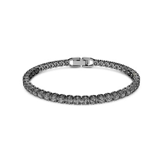 SWAROVSKI Rhodium Plated Tennis Deluxe Grey Crystal Bracelet