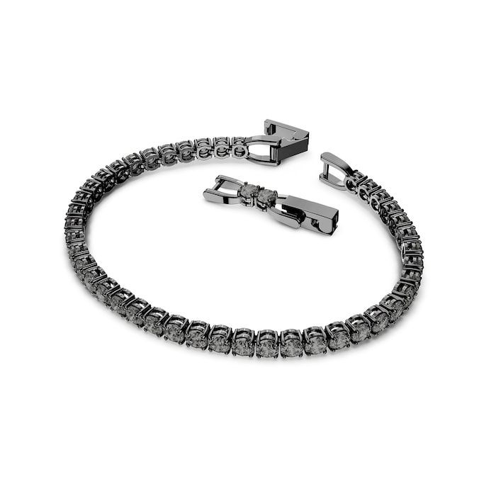 SWAROVSKI Rhodium Plated Tennis Deluxe Grey Crystal Bracelet