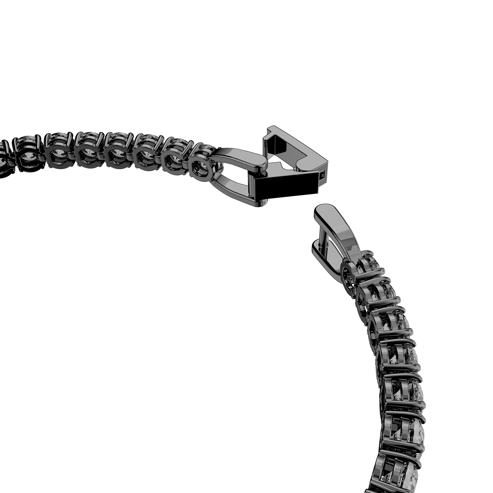 SWAROVSKI Rhodium Plated Tennis Deluxe Grey Crystal Bracelet