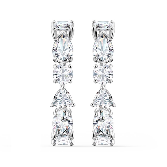 SWAROVSKI Rhodium Plated Tennis Deluxe Cubic Zirconia Cuff Earrings