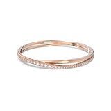 SWAROVSKI Rose Gold Coloured Twist Pave Cubic Zirconia Bangle