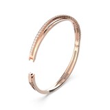 SWAROVSKI Rose Gold Coloured Twist Pave Cubic Zirconia Bangle