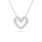 SWAROVSKI Rhodium Plated Una Pave Heart Crystal Pendant