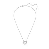 SWAROVSKI Rhodium Plated Una Pave Heart Crystal Pendant