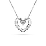 SWAROVSKI Rhodium Plated Una Pave Heart Crystal Pendant