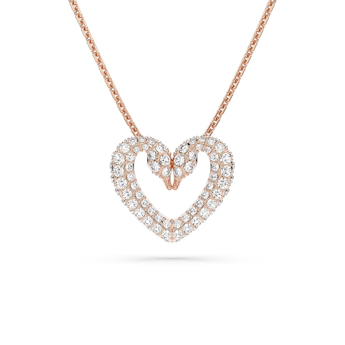 SWAROVSKI Rose Gold Coloured Una Pave Heart Crystal Pendant