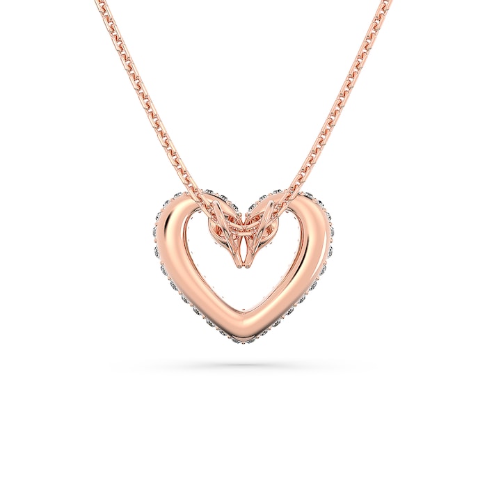 SWAROVSKI Rose Gold Coloured Una Pave Heart Crystal Pendant