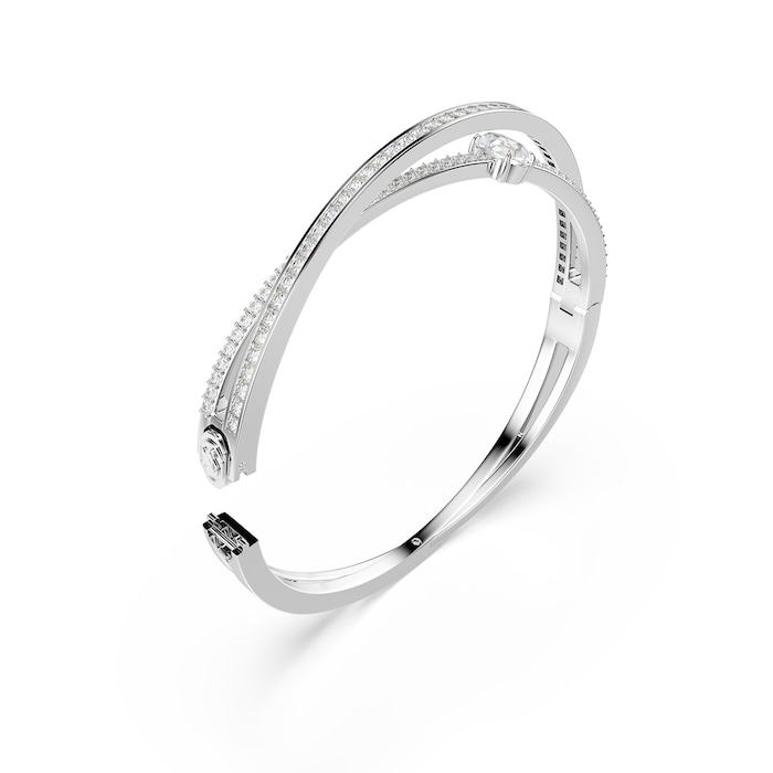 SWAROVSKI Hyperbola Silver Coloured Cubic Zirconia Two Band Bangle