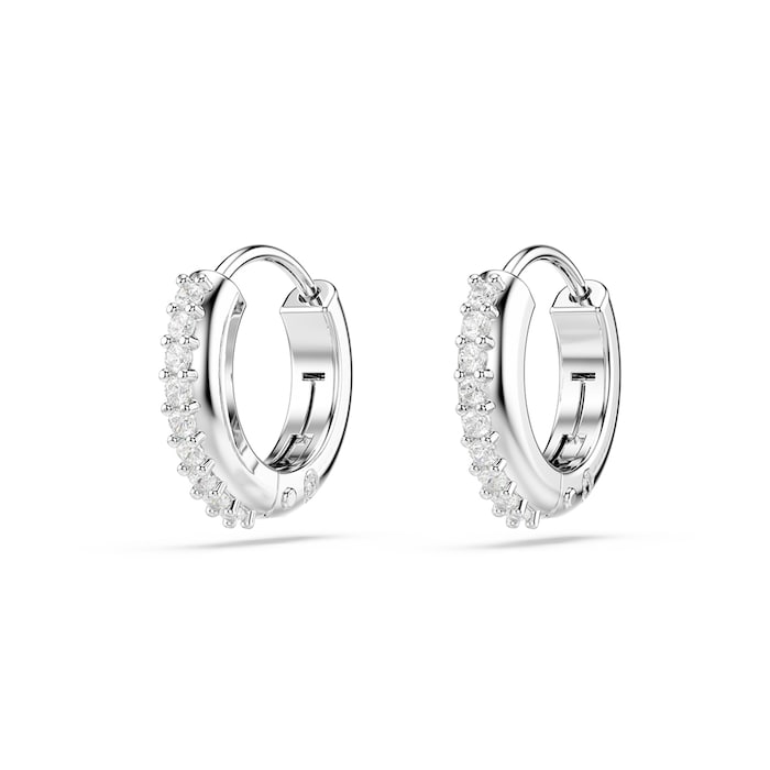 SWAROVSKI Matrix Silver Coloured Cubic Zirconia Mini Hoops