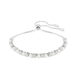 37742469 - Matrix Silver Coloured Cubic Zirconia & Pearl Bracelet