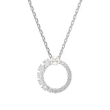 SWAROVSKI Matrix Silver Coloured Cubic Zirconia & Pearl Pendant Necklace