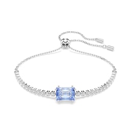 37742474 - Matrix Silver Coloured Blue Cubic Zirconia Tennis Bracelet