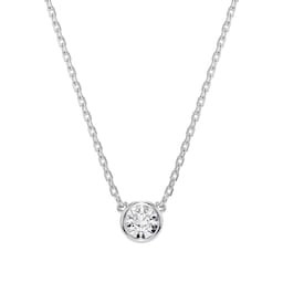 37742475 - Imber Silver Coloured Cubic Zirconia Round Pendant Necklace
