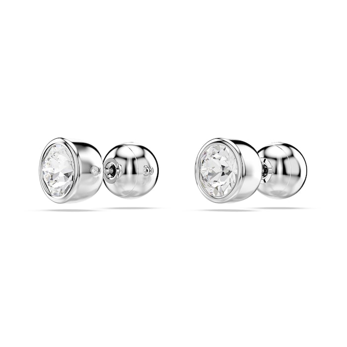 SWAROVSKI Imber Silver Coloured Cubic Zirconia Round Stud Earrings