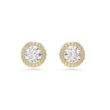 SWAROVSKI Una Yellow Gold Coloured Cubic Zirconia Round Halo Stud Earrings