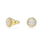 SWAROVSKI Una Yellow Gold Coloured Cubic Zirconia Round Halo Stud Earrings