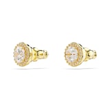 SWAROVSKI Una Yellow Gold Coloured Cubic Zirconia Round Halo Stud Earrings