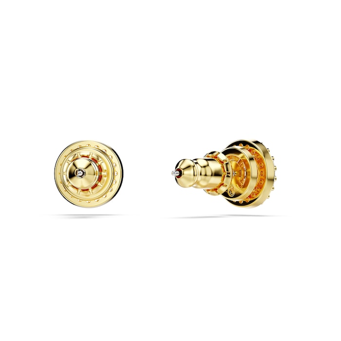 SWAROVSKI Una Yellow Gold Coloured Cubic Zirconia Round Halo Stud Earrings