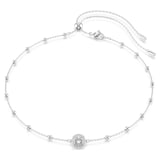 SWAROVSKI Una Angelic White Rhodium Plated Round Cut Crystal Pendant Necklace