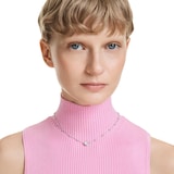 SWAROVSKI Una Angelic White Rhodium Plated Round Cut Crystal Pendant Necklace