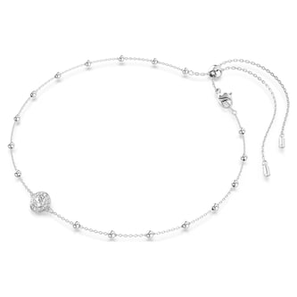 SWAROVSKI Una Angelic White Rhodium Plated Round Cut Crystal Pendant Necklace