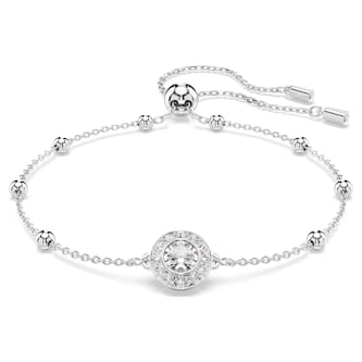 SWAROVSKI Una Angelic White Rhodium Plated Round Cut Crystal Bracelet