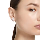 SWAROVSKI Mesmera White Rhodium Plated Mixed Cut Crystal Flower Stud Earrings