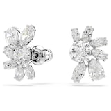 SWAROVSKI Mesmera White Rhodium Plated Mixed Cut Crystal Flower Stud Earrings