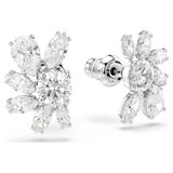 SWAROVSKI Mesmera White Rhodium Plated Mixed Cut Crystal Flower Stud Earrings