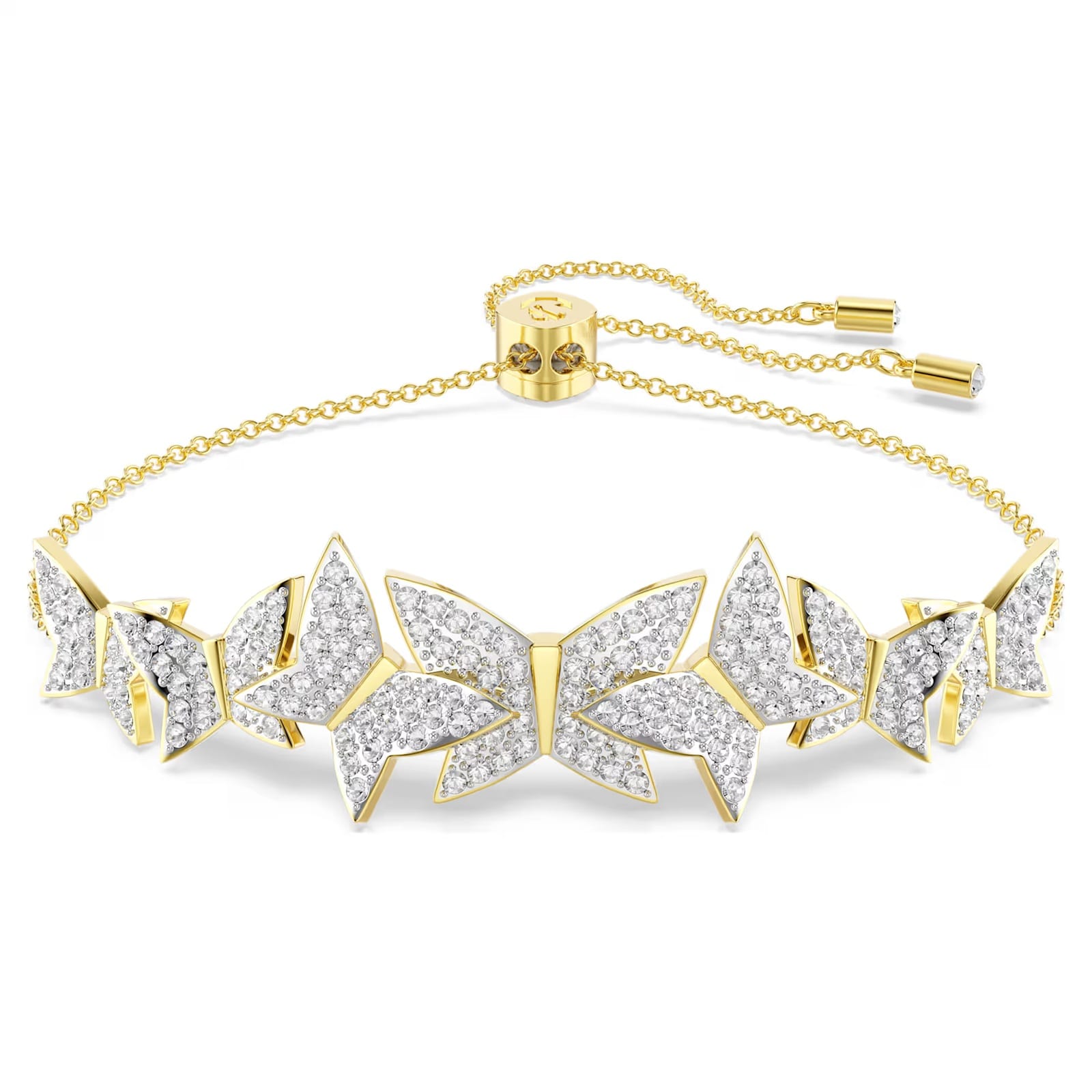 SWAROVSKI Idyllia Lilia Yellow Gold Coloured Crystal Butterfly Bracelet
