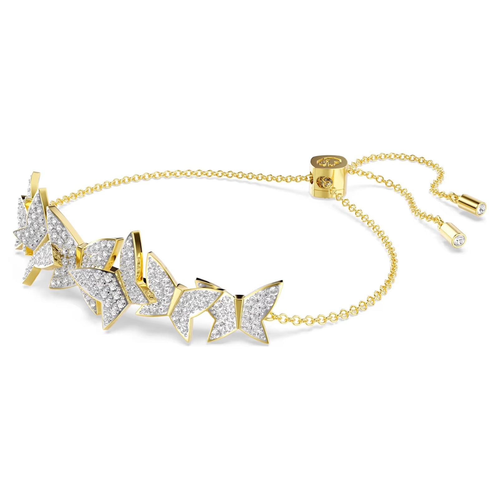 SWAROVSKI Idyllia Lilia Yellow Gold Coloured Crystal Butterfly Bracelet