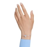 SWAROVSKI Symbolica White Rhodium Plated White & Blue Crystal Horse Shoe Bangle