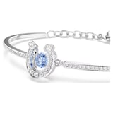 SWAROVSKI Symbolica White Rhodium Plated White & Blue Crystal Horse Shoe Bangle