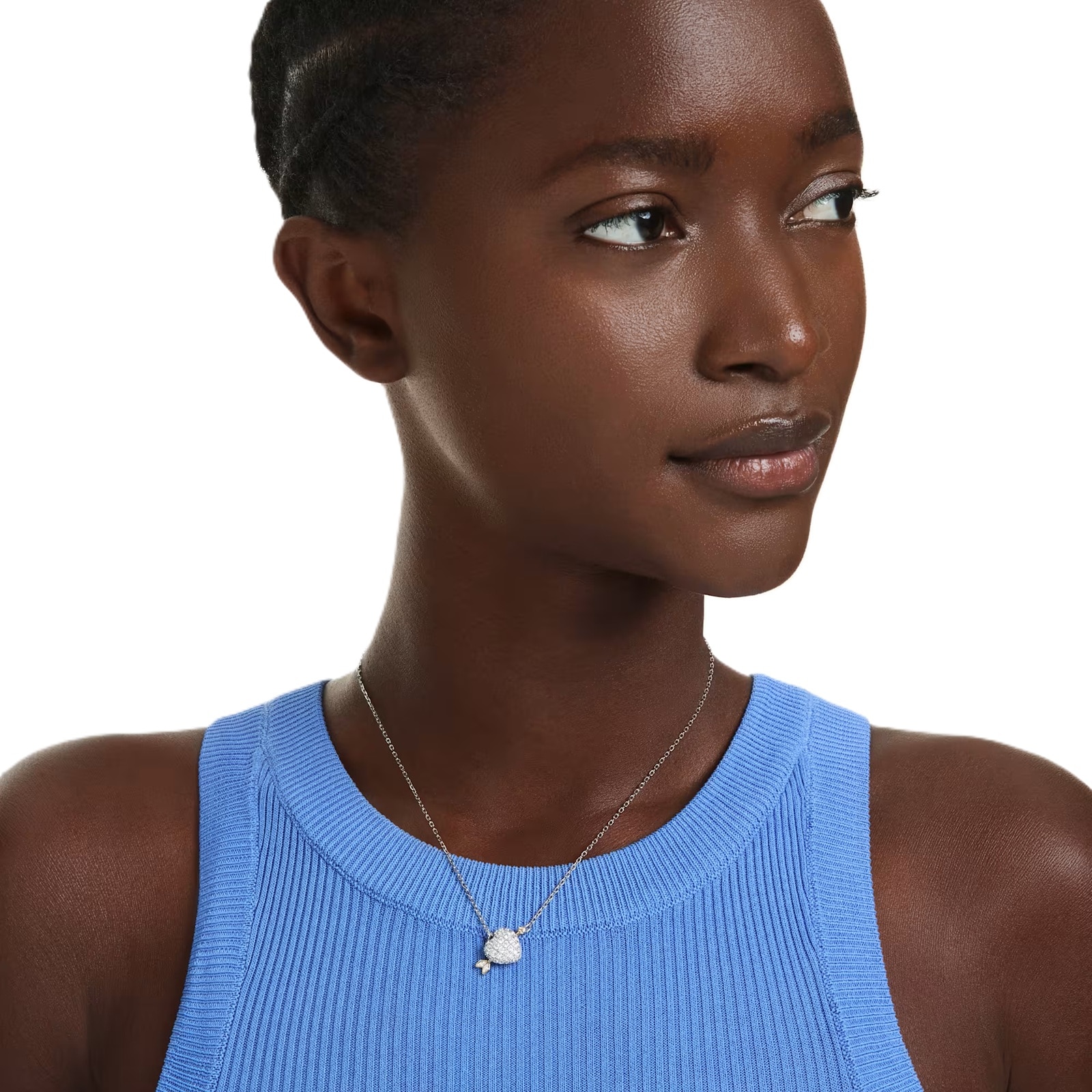 SWAROVSKI Idyllia Gold Tone Plated Crystal Heart With Arrow Pendant Necklace