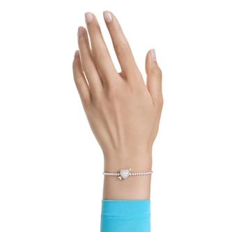 SWAROVSKI Idyllia Gold Tone Plated Crystal Heart With Arrow Bracelet