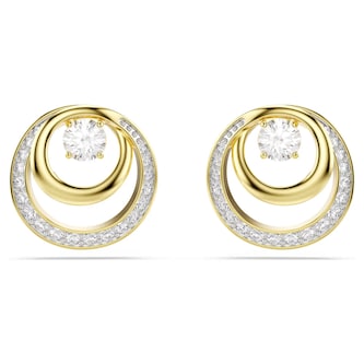 SWAROVSKI Hyperbola Gold Tone Plated Round Cut Crystal Stud Earrings SWAROVSKI Hyperbola Gold Tone Plated Round Cut Crystal Stud Earrings
